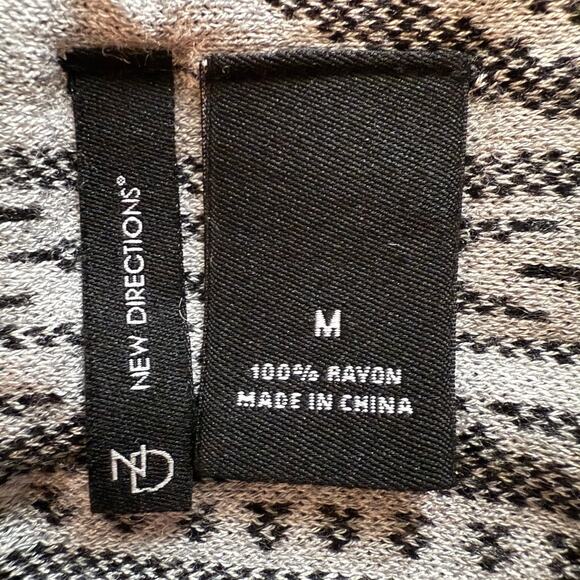 New Directions M Black/White Open Front Soft Knit Rayon Sweater - Picture 4 of 4